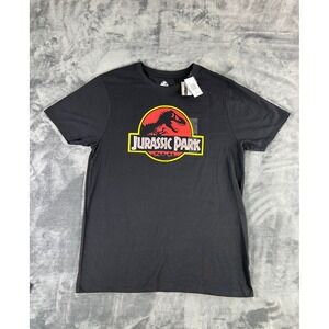 Jurassic Park Logo Graphic T-Shirt Men's Large Black NWT Universal Studios